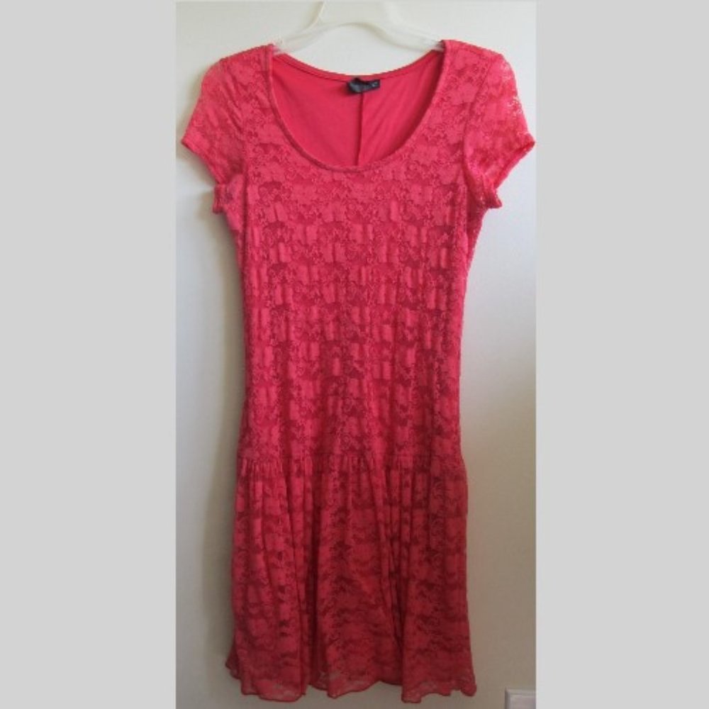 Red Floral Lace Dress